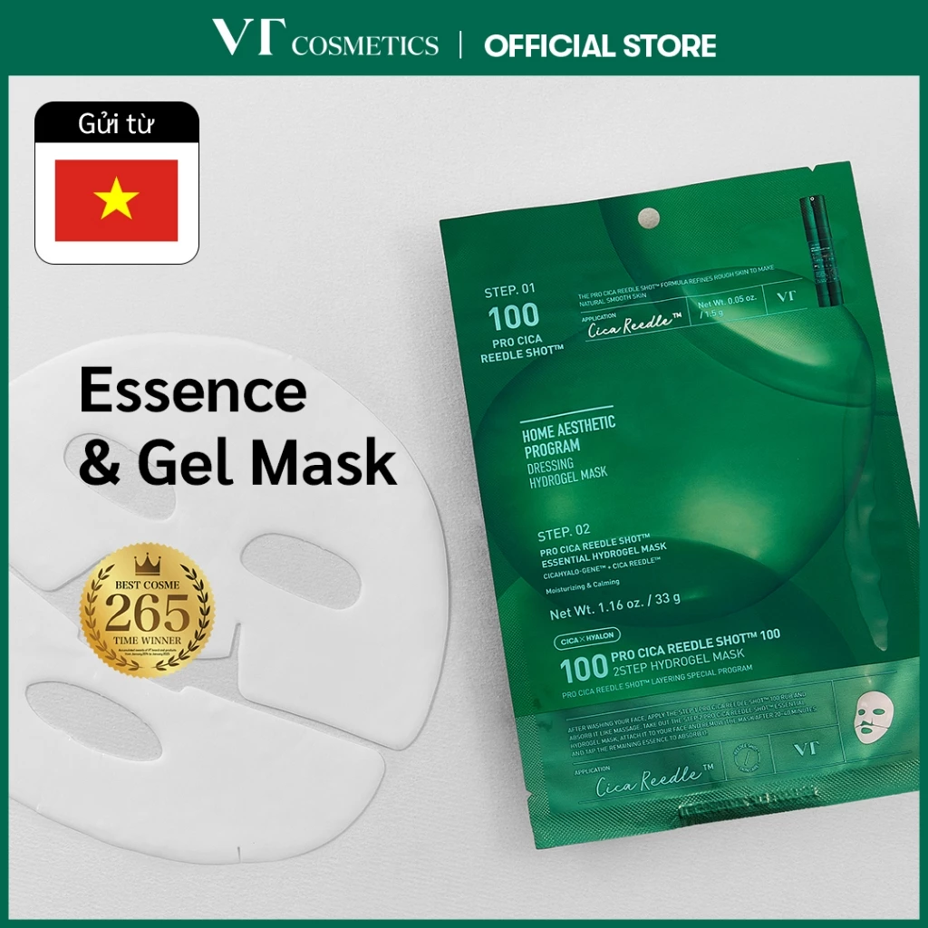 Mặt Nạ Thạch Dưỡng Da VT Cosmetics Reedle Shot 2Step 100 Hydrogel Mask 33g