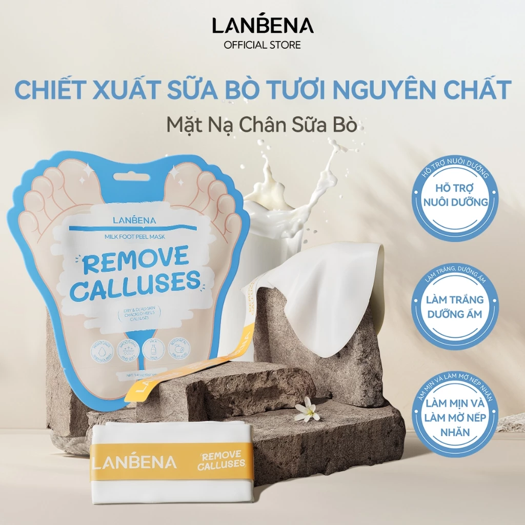 Mặt Nạ Da Chân Lanbena Foot Peel Mask Remove Calluses Làm Sạch Tế Bào Chết 40g/Đôi
