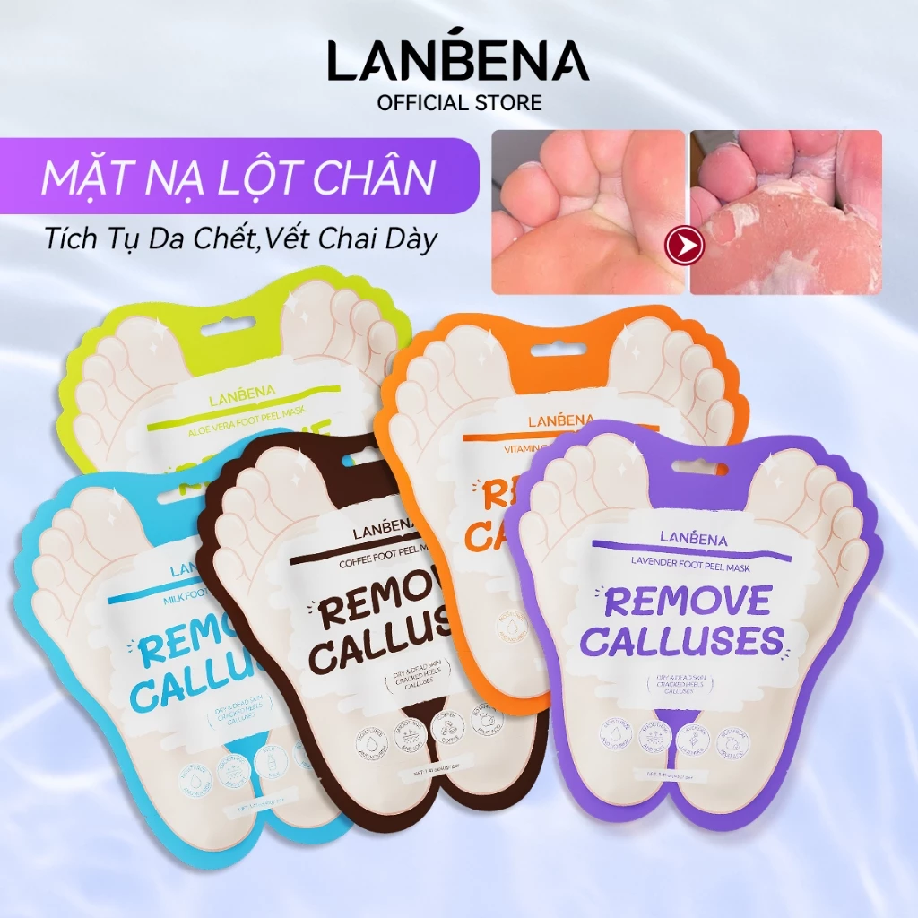 Mặt Nạ Da Chân Lanbena Foot Peel Mask Remove Calluses Làm Sạch Tế Bào Chết 40g/Đôi
