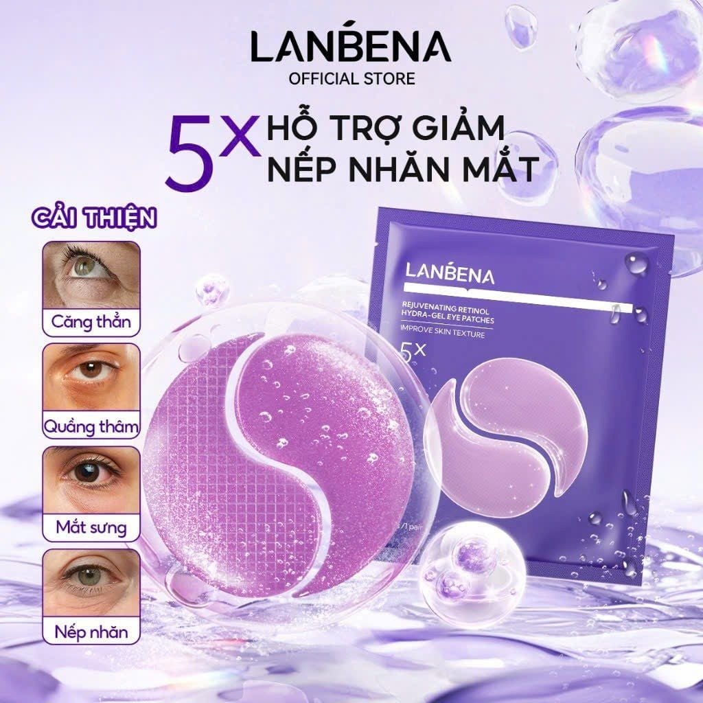 Mặt Nạ Mắt Lanbena Hydra Gel Eye Patches Giúp Giảm Quầng Thâm 14 Miếng/7 Đôi