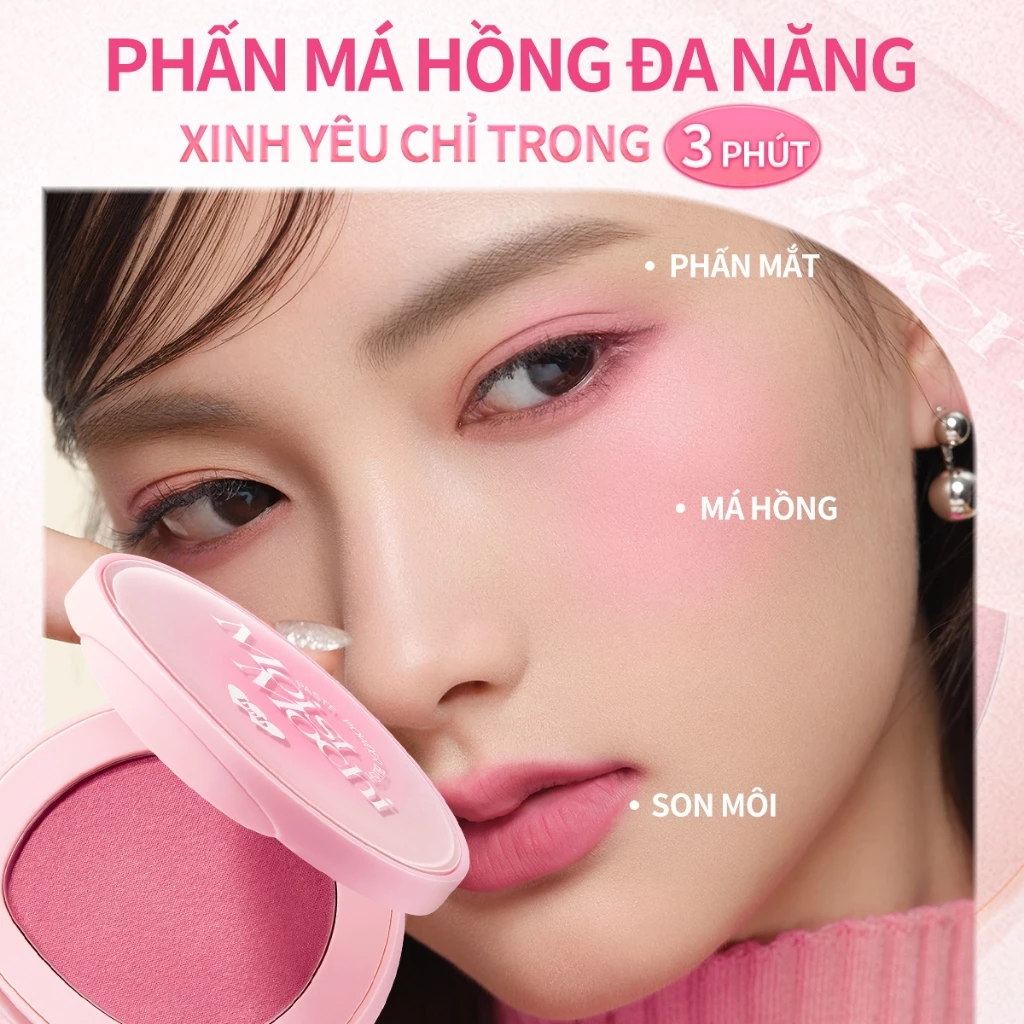 Má Hồng Barenbliss Moist Mochi Paste Powder Blush Kem Lai Phấn Dễ Tán Bền Màu 4.5g