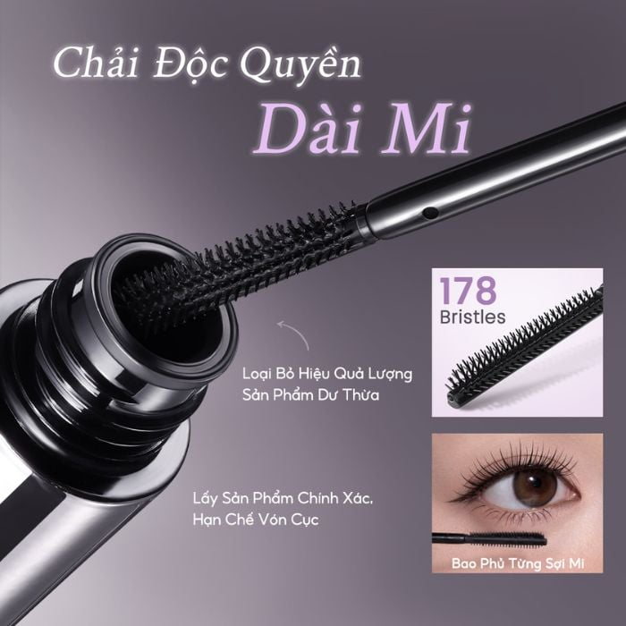 Mascara Focallure Lengthening Đầu Cọ Sợi Mảnh Cong Tự Nhiên 7.3g