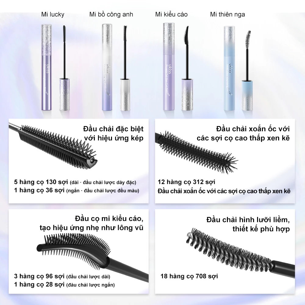 Mascara Ukiss Velvet Extra Volumizing 01 Tăng Cường Độ Dày Mi 5g