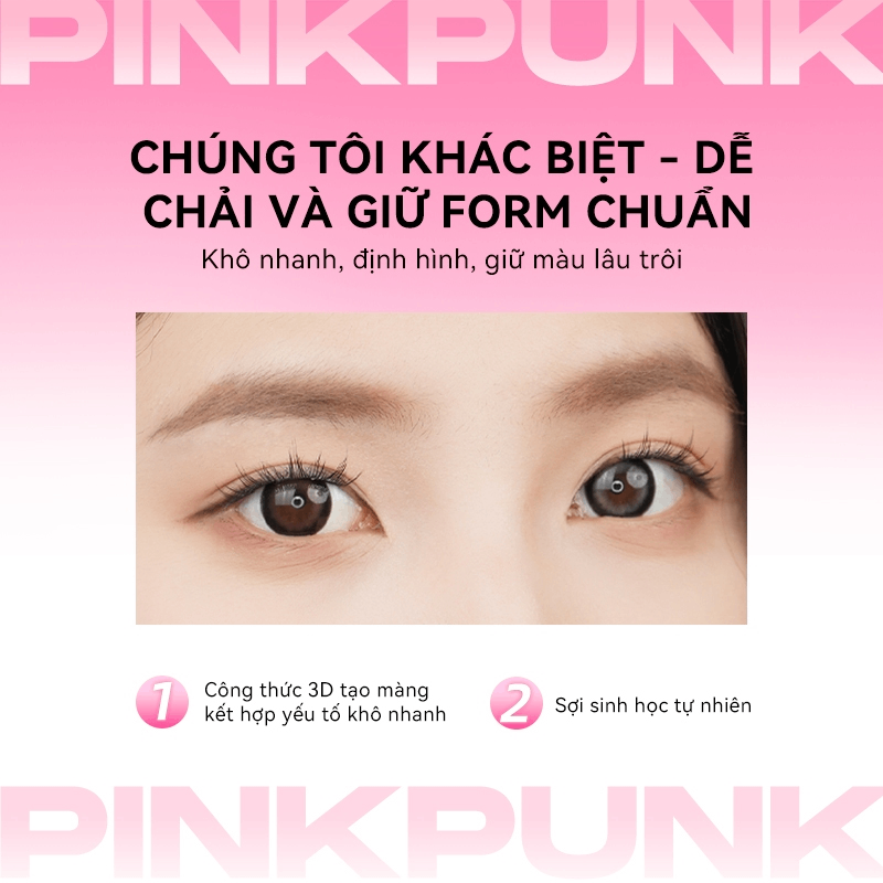 Mascara Chân Mày PinkPunk No More Brow Worries Tinted Brow Định Hình Và Đổi Màu Lông Mày 4g