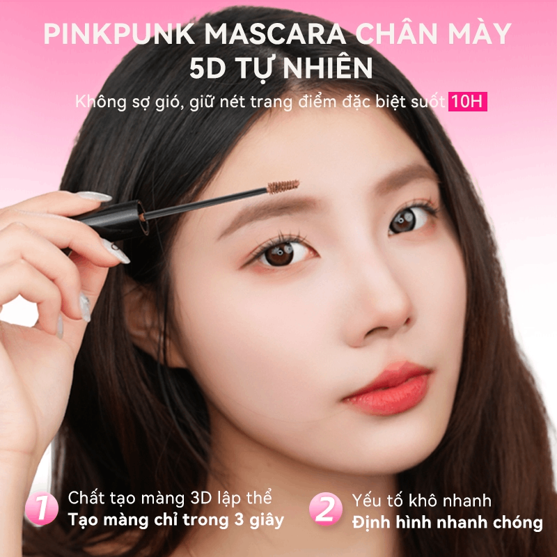 Mascara Chân Mày PinkPunk No More Brow Worries Tinted Brow Định Hình Và Đổi Màu Lông Mày 4g