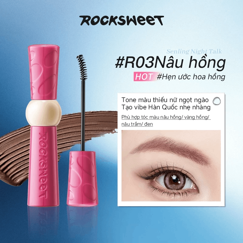 Mascara Lông Mày Rock Sweet Stereoscopic Eyebrow Shape Mịn Lì, Giữ Màu 3.5g