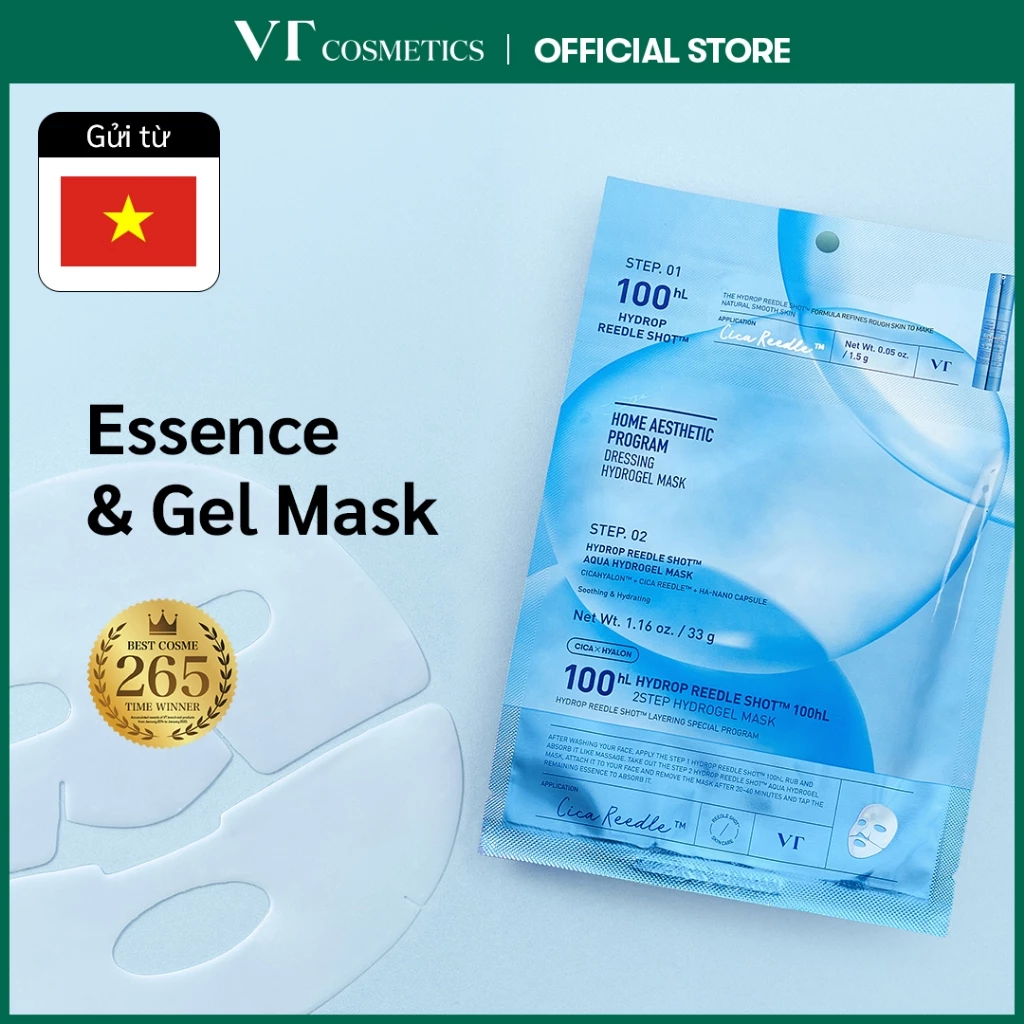 Mặt Nạ Thạch Dưỡng Da VT Cosmetics Reedle Shot 2Step 100 Hydrogel Mask 33g