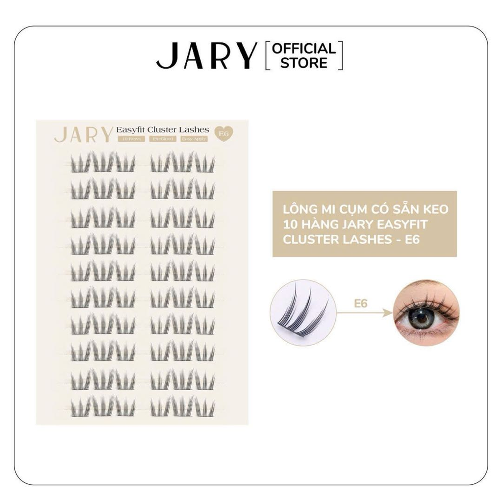 Lông Mi Cụm Sẵn Keo 10 Hàng JARY Easyfit Lashes