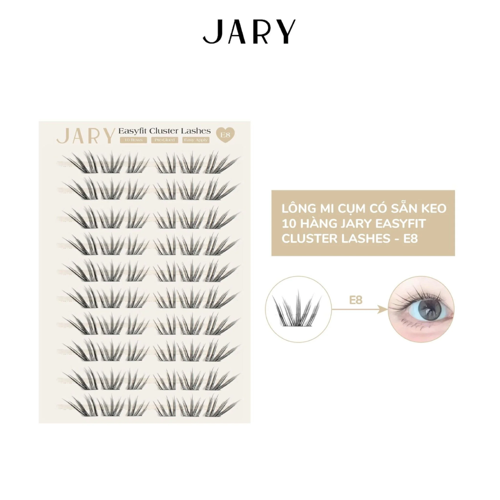 Lông Mi Cụm Sẵn Keo 10 Hàng JARY Easyfit Lashes
