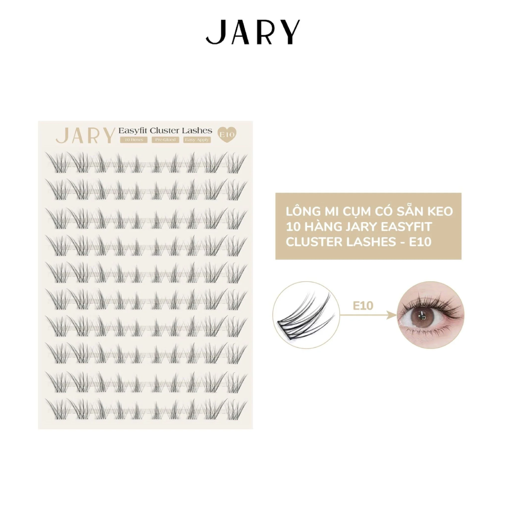 Lông Mi Cụm Sẵn Keo 10 Hàng JARY Easyfit Lashes
