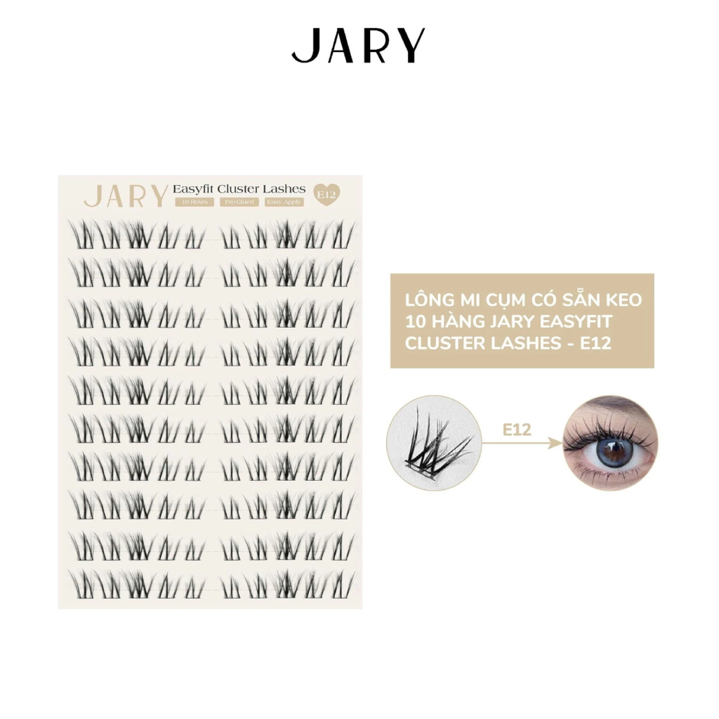 Lông Mi Cụm Sẵn Keo 10 Hàng JARY Easyfit Lashes
