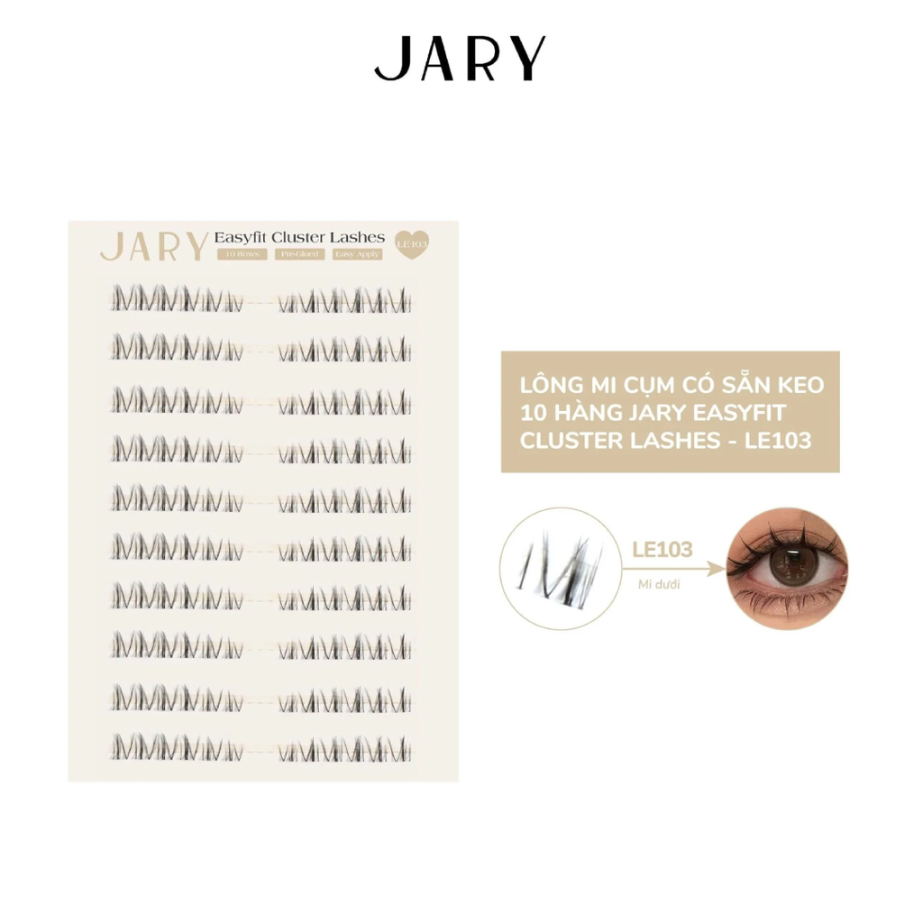 Lông Mi Cụm Sẵn Keo 10 Hàng JARY Easyfit Lashes