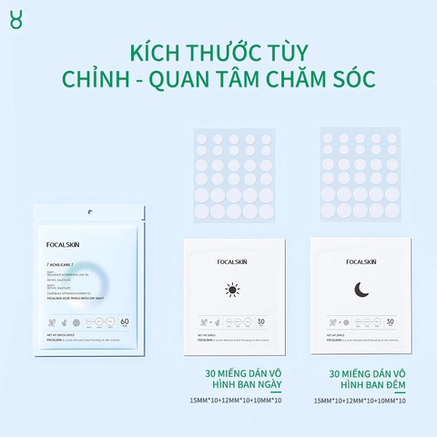 Miếng Dán Mụn Focalskin Acne Pimple Patch Day Night 60 Miếng