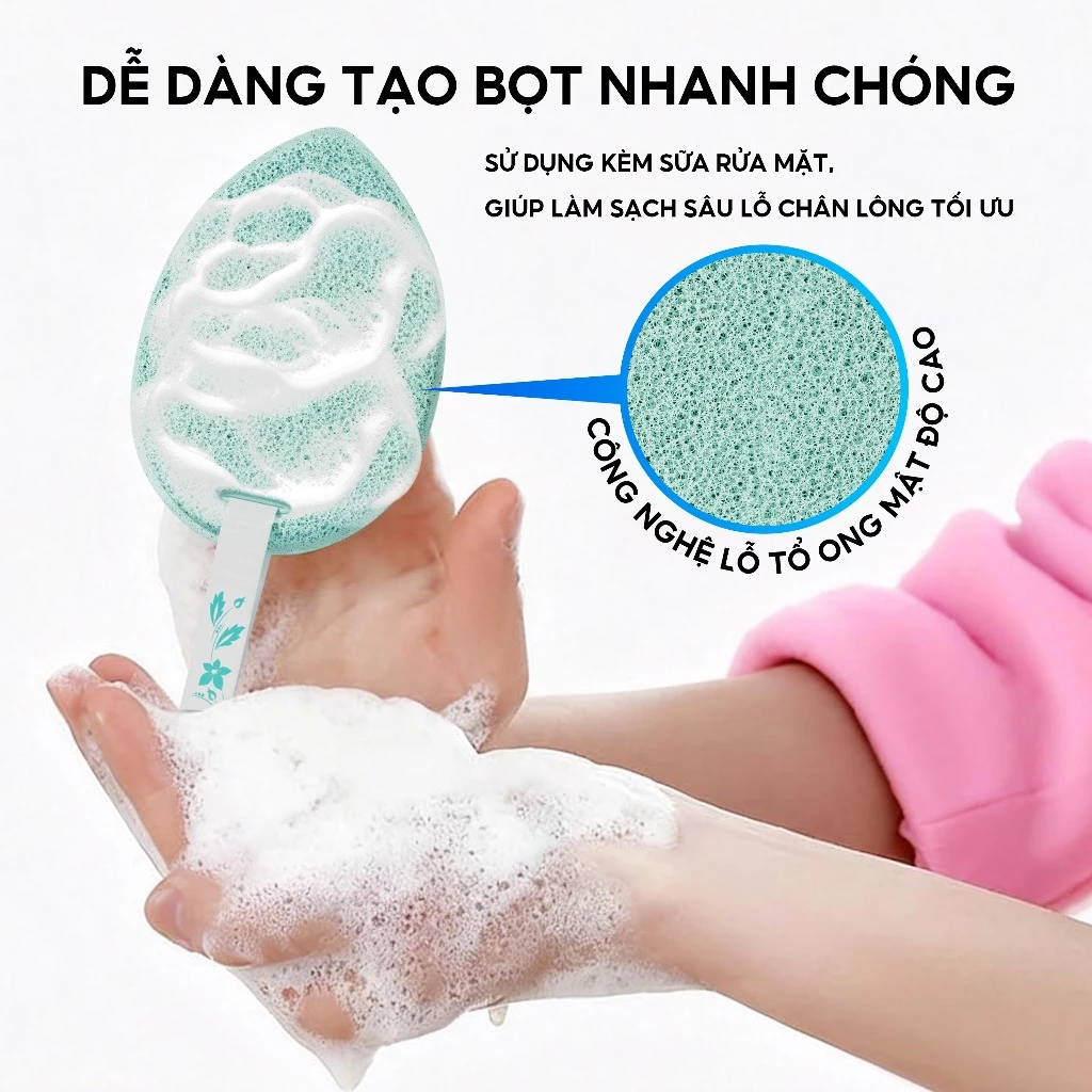 Bông Mút Rửa Mặt Bọt Biển Hunfsow Hình Giọt Nước Mềm Mại