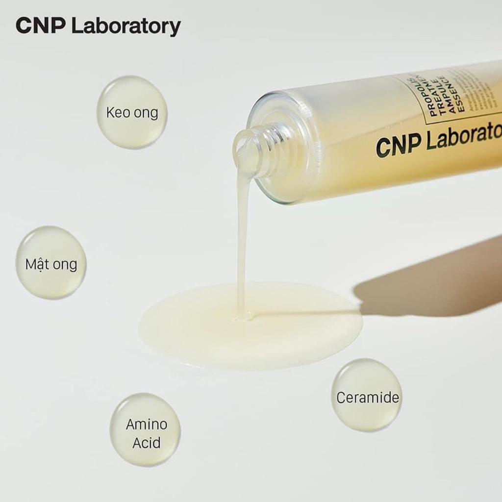Set Nước Dưỡng CNP Laboratory Propolis Treatment Ampule Essence Phục Hồi Da 300ml + Bông Thấm Toner 190 Miếng