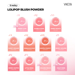 Phấn Má Hồng Vacosi Lolipop All Day Blush Powder VP14 Phấn Mịn, Trang Điểm Tự Nhiên 5.6g