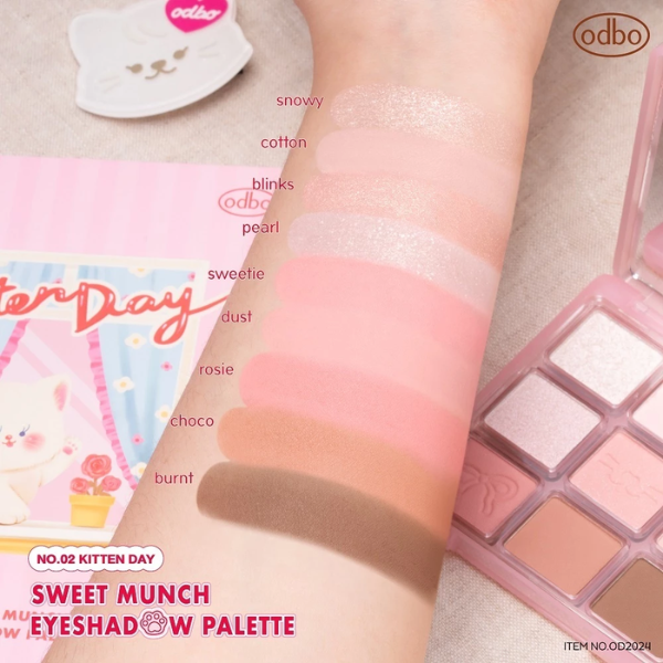 Bảng Phấn Mắt 9 Ô Odbo Sweet Munch Eyeshadow Palette + Tặng Kèm Kẹp Tóc 9g