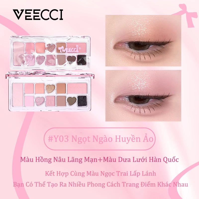 Bảng Phấn Mắt 11 Ô Veecci Ribbon Fantasy Eleven Color Eye Shadow Disk 9.3g