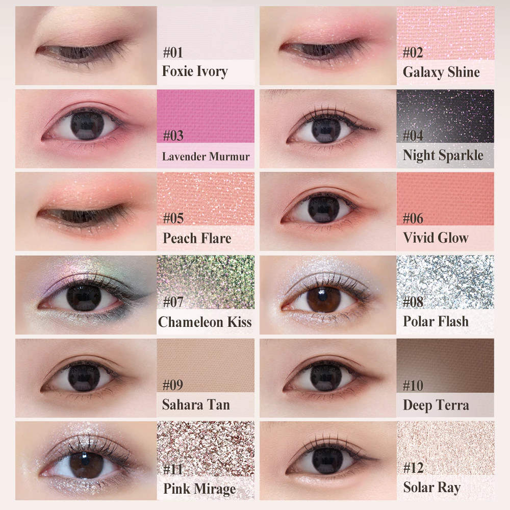 Bảng Phấn Mắt 12 Ô Colorkey Foxieverse Chroma 12-Color Palette Nhũ Lì, Màu Đậm Chuẩn 14.2g (Phiên Bản Đặc Biệt)