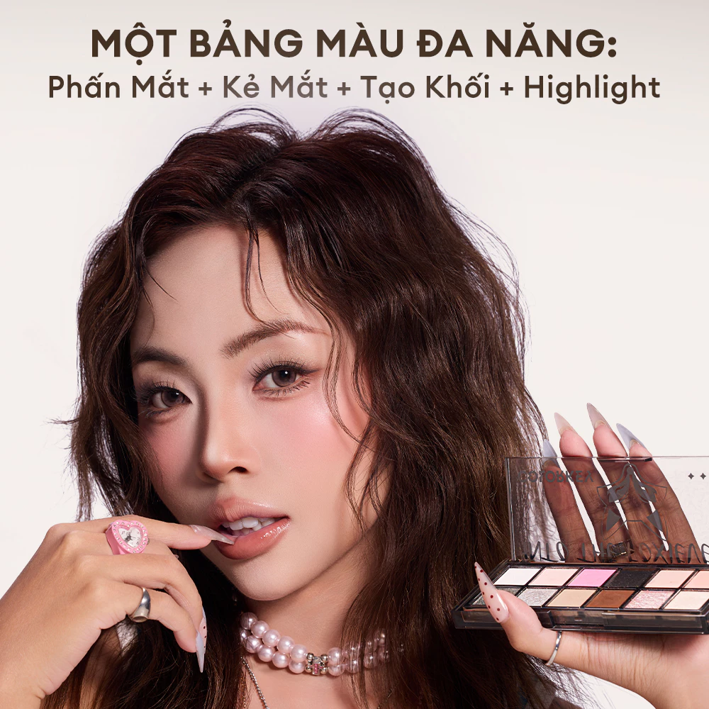 Bảng Phấn Mắt 12 Ô Colorkey Foxieverse Chroma 12-Color Palette Nhũ Lì, Màu Đậm Chuẩn 14.2g (Phiên Bản Đặc Biệt)