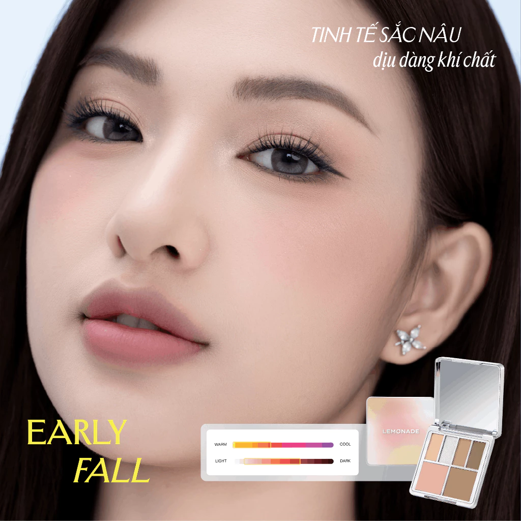Bảng Phấn Mắt, Má Và Tạo Khối 6 Ô Lemonade Aesthetic Multi-task Palette 3 IN 1 Eye-Blush-Contour 10.8g
