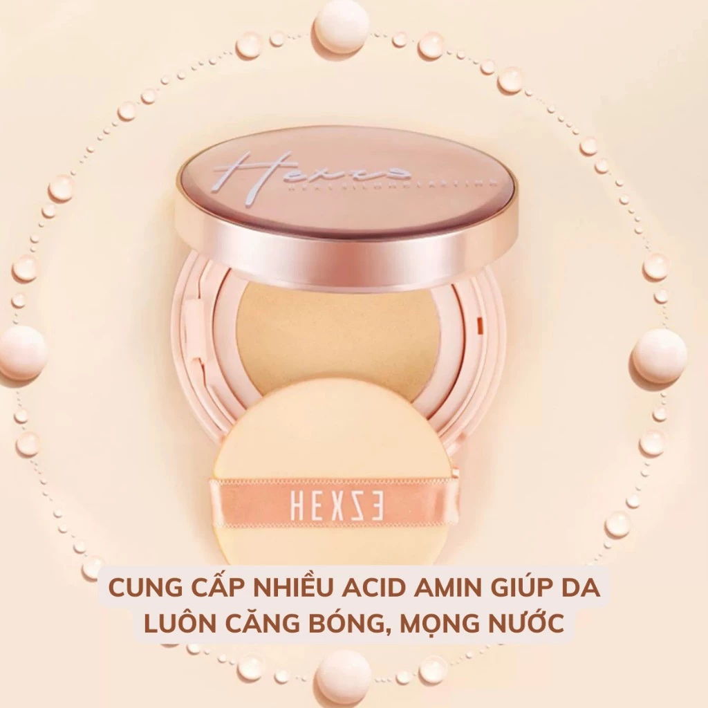 Phấn Nước Hexze Rightening Longlasting Cushion Foundation Lâu Trôi Mịn Đẹp 15g x2