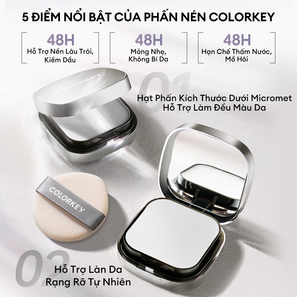 Phấn Phủ Dạng Nén Colorkey Long Lasting Oil Control Airy Powder 12g