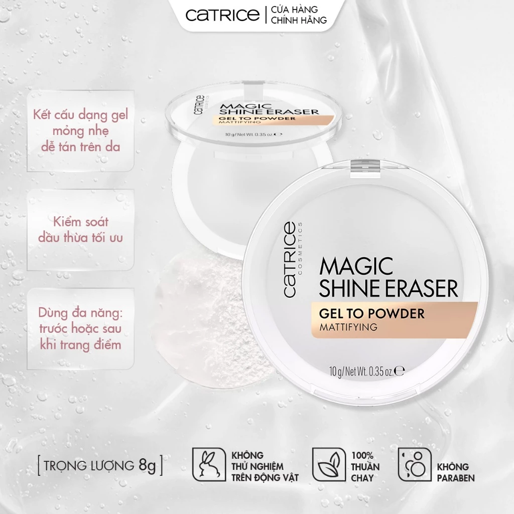Phấn Phủ Dạng Gel Catrice Magic Shine Eraser Gel To Powder Mattifying Kiềm Dầu 10g