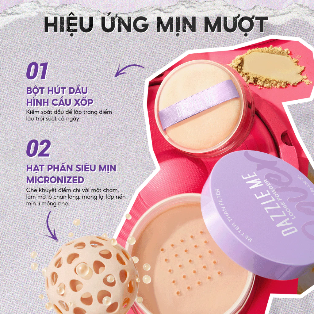 Phấn Phủ Dạng Bột Dazzle Me Better Than Filter Fixed Loose Powder 8g