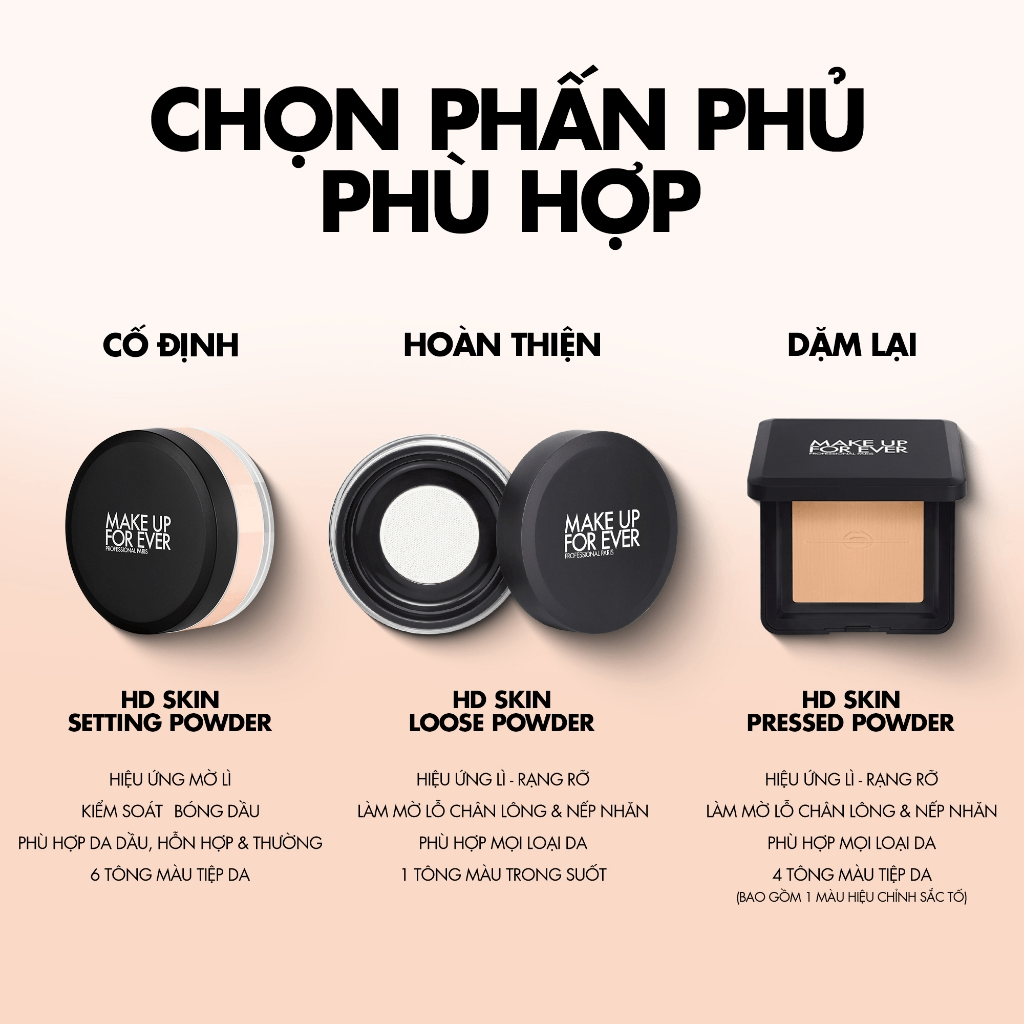 Phấn Phủ Bột Make Up For Ever HD Skin Perfecting Loose Powder Mỏng Nhẹ Che Phủ Khuyết Điểm 8.5g