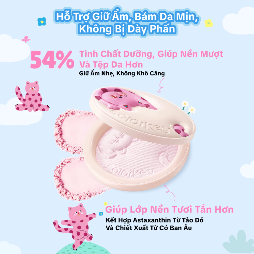 Phấn Phủ Lụa Mịn Lì Colorkey Pokky Mao Blurring Silky Setting Powder 7g