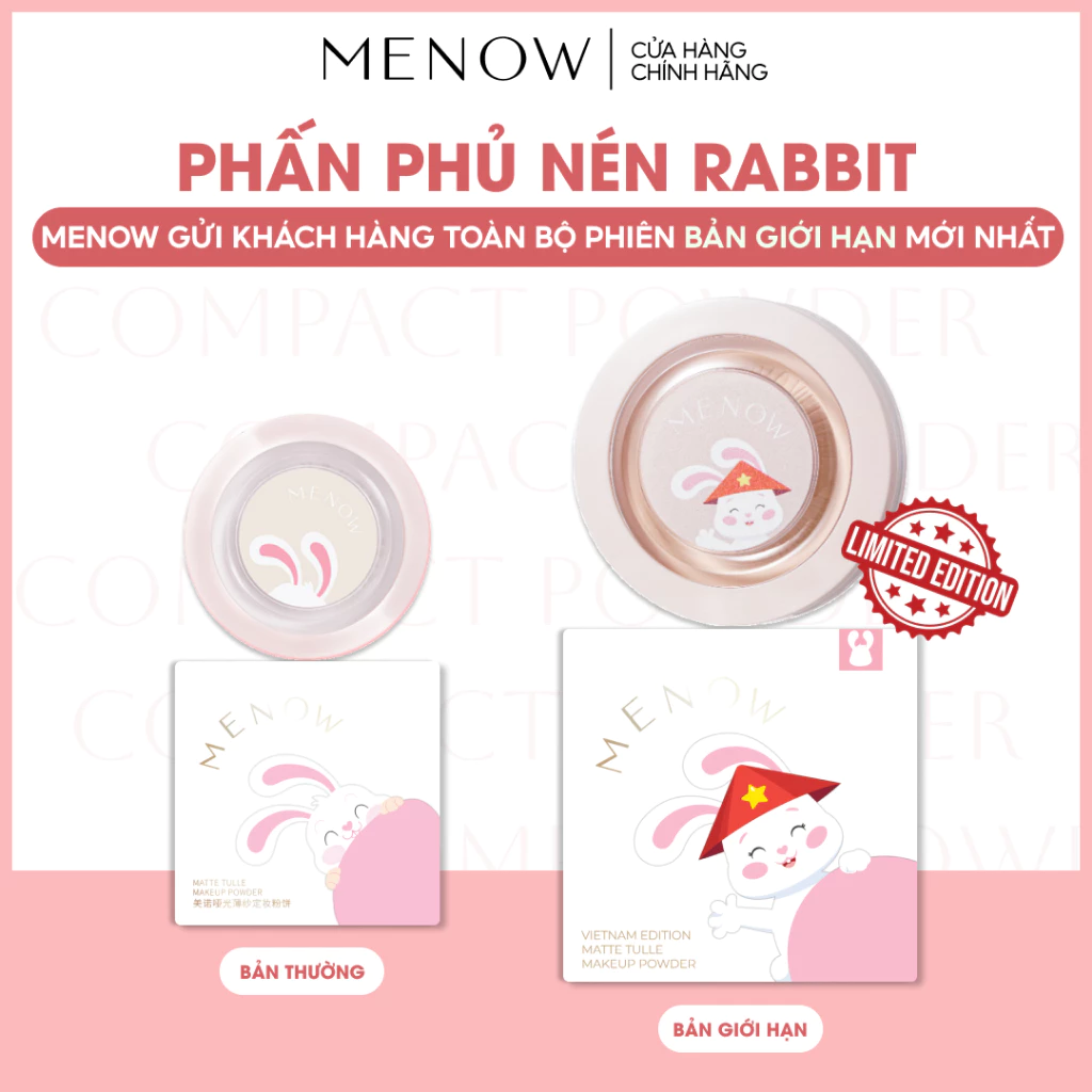 Phấn Phủ Dạng Nén Menow Rabbit Compact Powder 8.5g (Vietnam Edition)