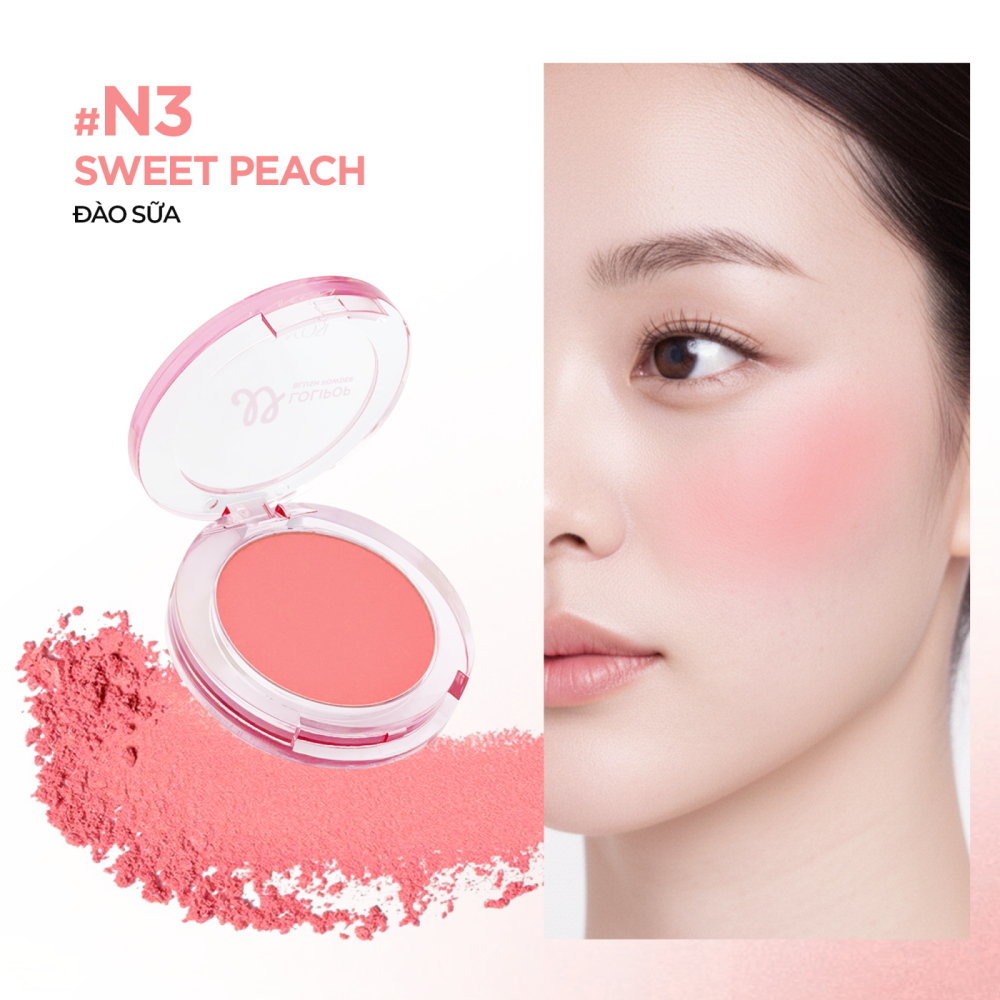 Phấn Má Hồng Vacosi Lolipop All Day Blush Powder VP14 Phấn Mịn, Trang Điểm Tự Nhiên 5.6g