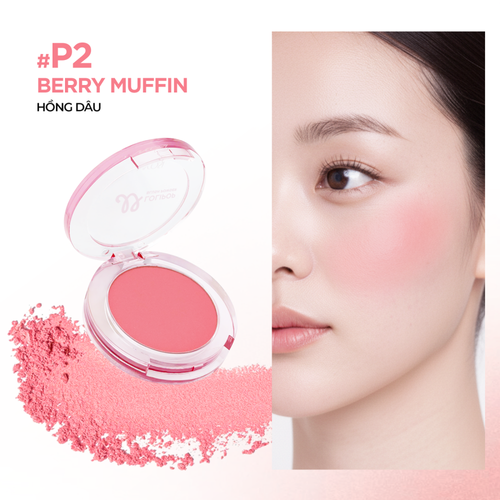 Phấn Má Hồng Vacosi Lolipop All Day Blush Powder VP14 Phấn Mịn, Trang Điểm Tự Nhiên 5.6g