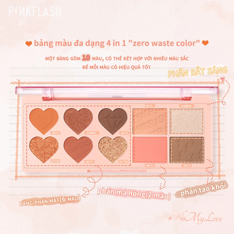 Bảng Phấn Mắt & Má Đa Năng 10 Ô Pinkflash Multi Face Palette PF-M02