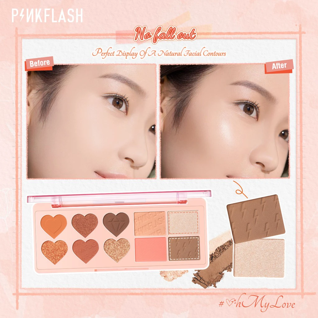 Bảng Phấn Mắt & Má Đa Năng 10 Ô Pinkflash Multi Face Palette PF-M02