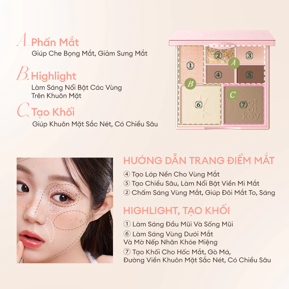 Bảng Phấn Trang Điểm Đa Năng 7 Ô Colorkey Embrace Nature Palette