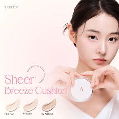 Phấn Nước Aperire Sheer Breese Cushion SPF 50+ PA+++ Bắt Sáng, Căng Bóng Tự Nhiên 13g