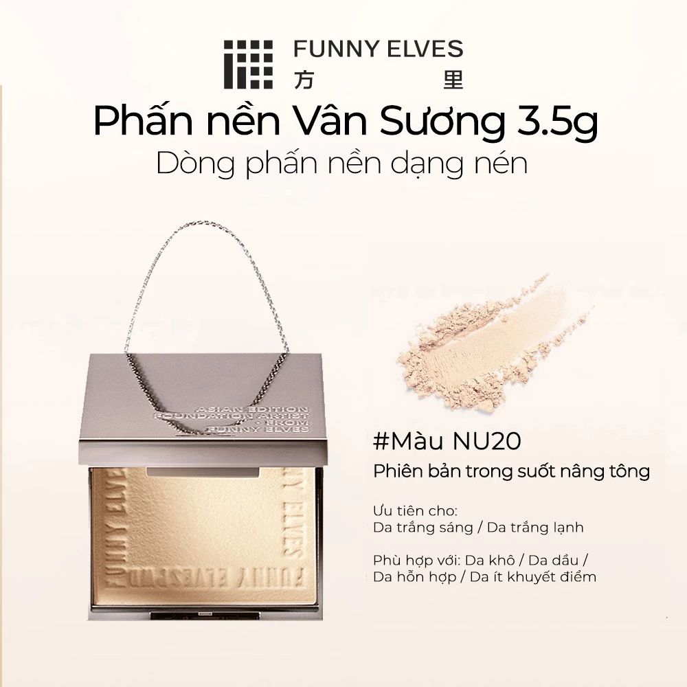 Phấn Phủ Nền Funny Elves Soft Matte Pressed Powder Hiệu Ứng Làm Mờ Che Khuyết Điểm 3.5g