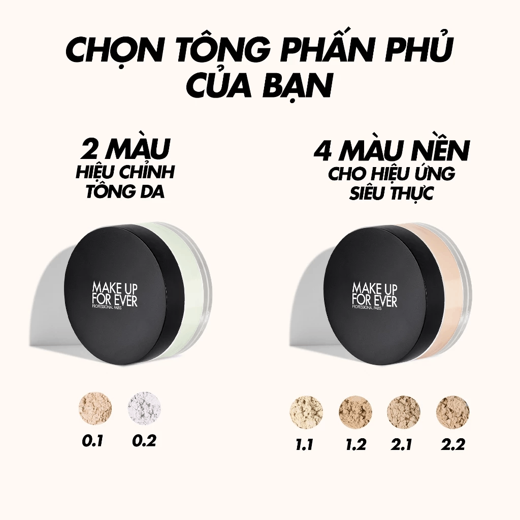 Phấn Phủ Dạng Bột Make Up For Ever HD Skin Setting Powder Siêu Mịn Kiềm Dầu 18g