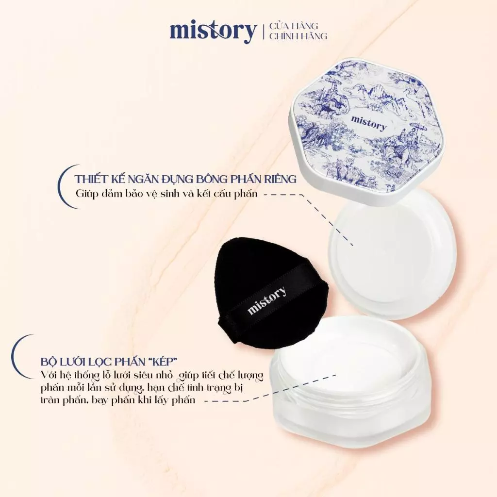 Phấn Phủ Dạng Bột Mistory Airsilk Setting Powder Mỏng Mịn, Kiểm Soát Dầu 9g