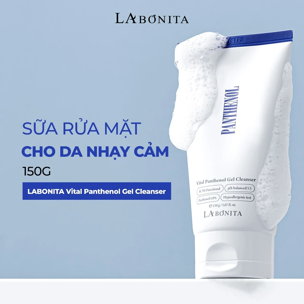 Sữa Rửa Mặt La Bonita Vital Panthenol Gel Cleanser Dành Cho Da Mụn, Nhảy Cảm 50g