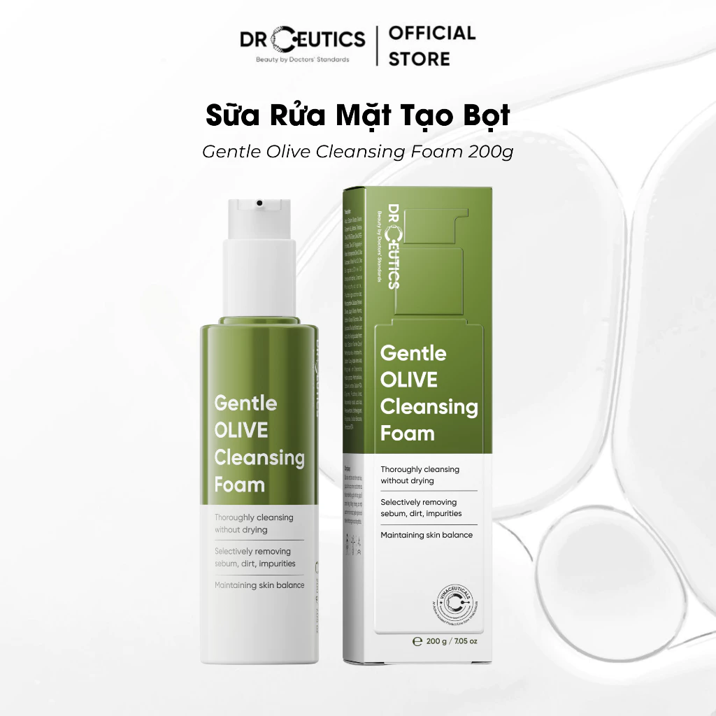Sữa Rửa Mặt DrCeutics Gentle Olive Cleansing Foam Hỗ Trợ Sạch Sâu Cho Mọi Loại Da