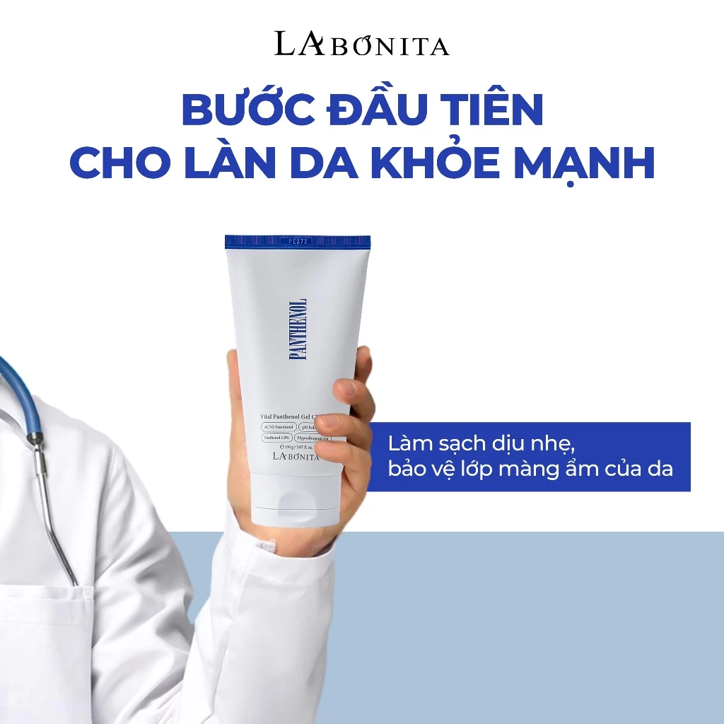 Sữa Rửa Mặt La Bonita Vital Panthenol Gel Cleanser Dành Cho Da Mụn, Nhảy Cảm 50g