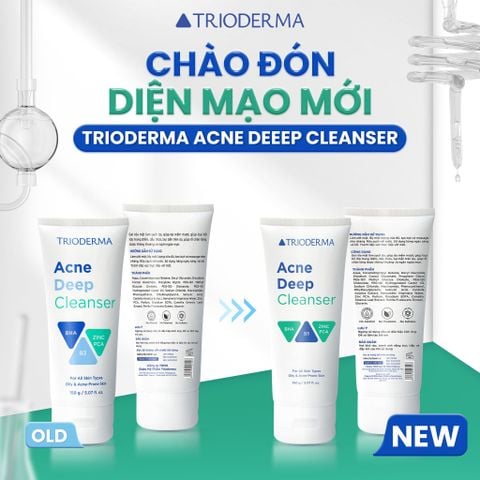 Sữa Rửa Mặt Trioderma Acne Deep Cleanser Sạch Sâu, Kiểm Soát Dầu Nhờn 150g