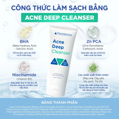 Sữa Rửa Mặt Trioderma Acne Deep Cleanser Sạch Sâu, Kiểm Soát Dầu Nhờn 150g