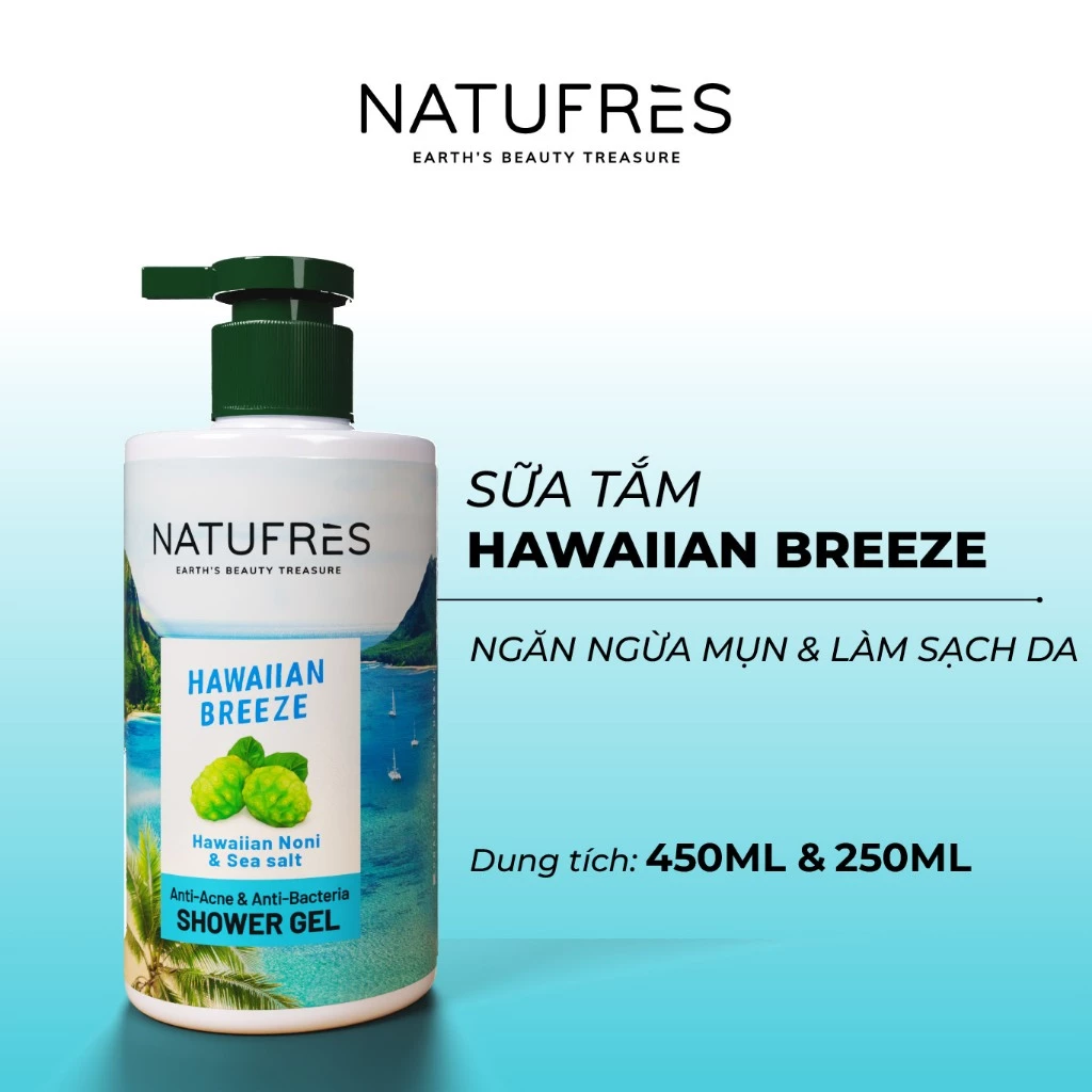 Gel Tắm Natufrès Shower Gel Chiết Xuất Thiên Nhiên, Dưỡng Ẩm Sâu Ngăn Khô Ráp