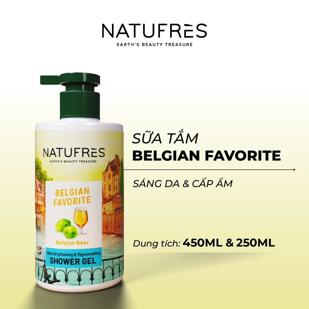 Gel Tắm Natufrès Shower Gel Chiết Xuất Thiên Nhiên, Dưỡng Ẩm Sâu Ngăn Khô Ráp