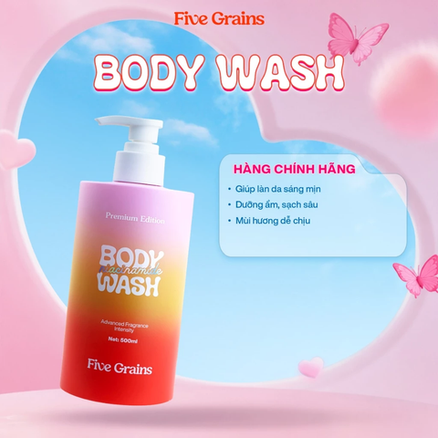 Sữa Tắm Five Grains Niacinamide Body Wash Sáng Da Hương Nước Hoa 500ml (Premium Edition)