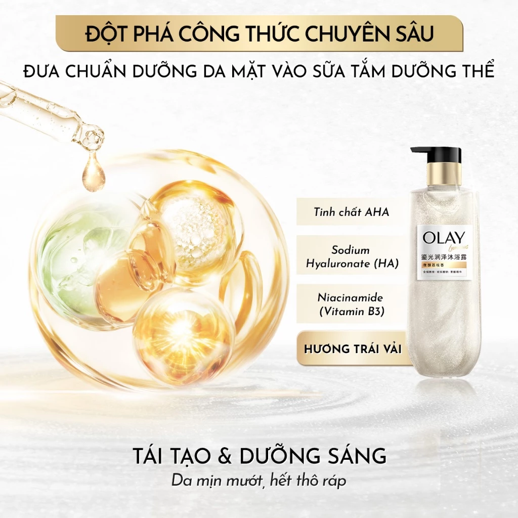 Sữa Tắm Sáng Da Olay Luminous Body Wash Hương Nước Hoa Cao Cấp 350g